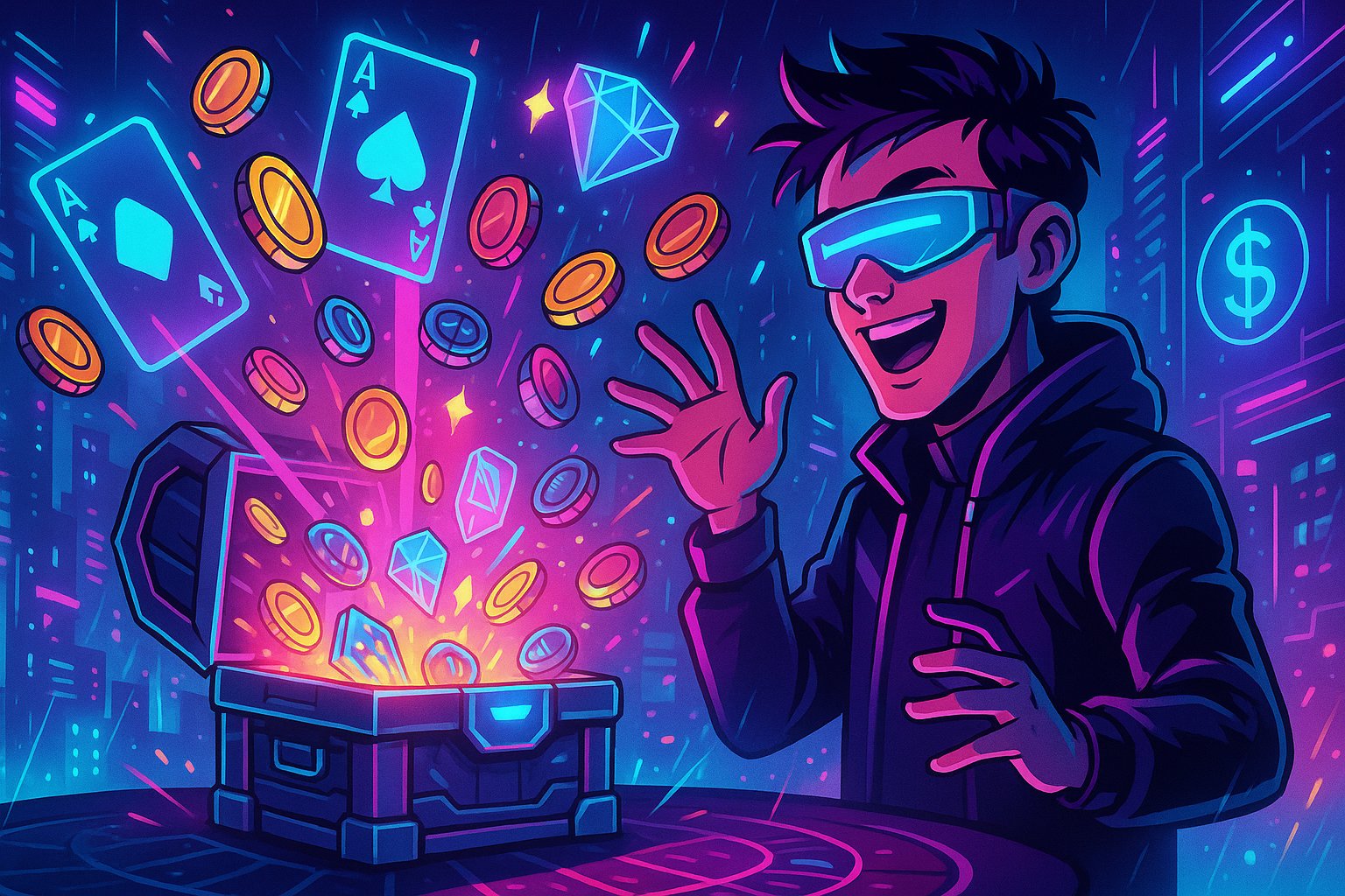 Pengguna membaca ketentuan bonus melalui ponsel